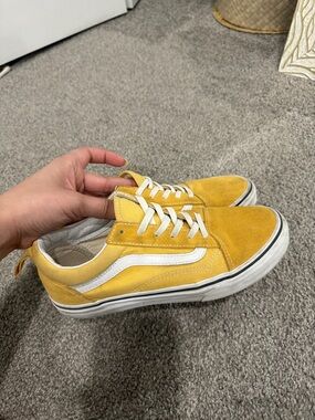 Vans Yellow Suede Old Skool Sneakers with White Stripe